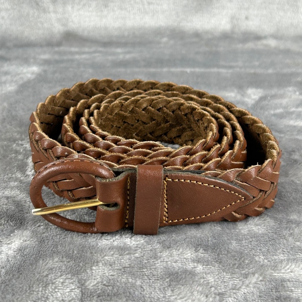 Vaca Lisa Mens Brown Braided Leather Belt Made in Argentina Size 40